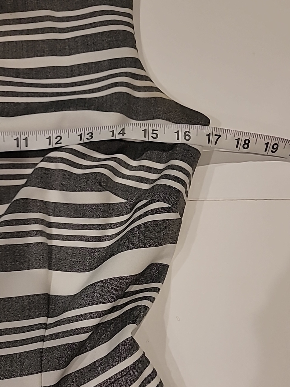 Calvin Klein Gray and White Striped Sleeveless Fit-and-Flare Dress 2 - Picture 7 of 14